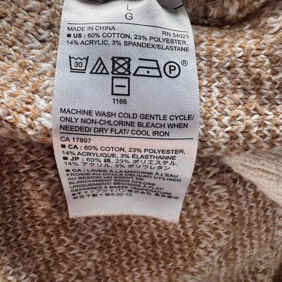 Banana Republic Factory Animal Print Sweater Large Tan Cream Zebra V-Neck - Picture 5 of 5